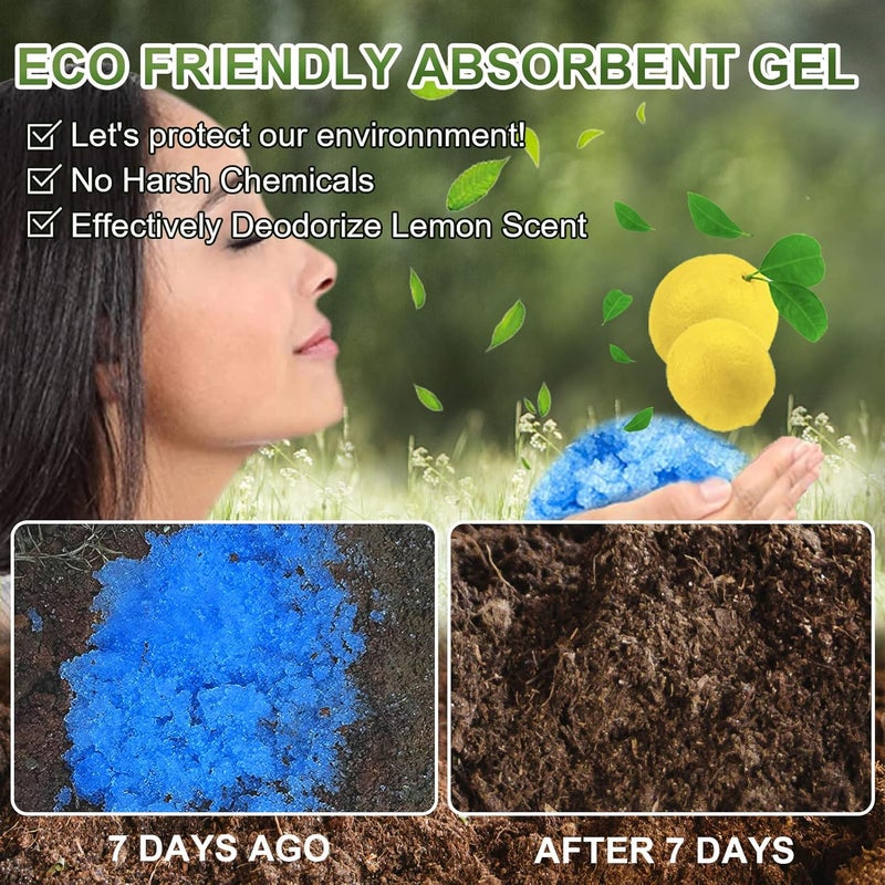 AOKE Portable Toilet Powder, Lemon 60 Pack Poo Gel for Camping Eco Absorbent Gel Liquid Waste Gelling and Deodorizing Powder, Emergency Toilet Waste Treatment for Outdoor Camping Hiking - Image 4